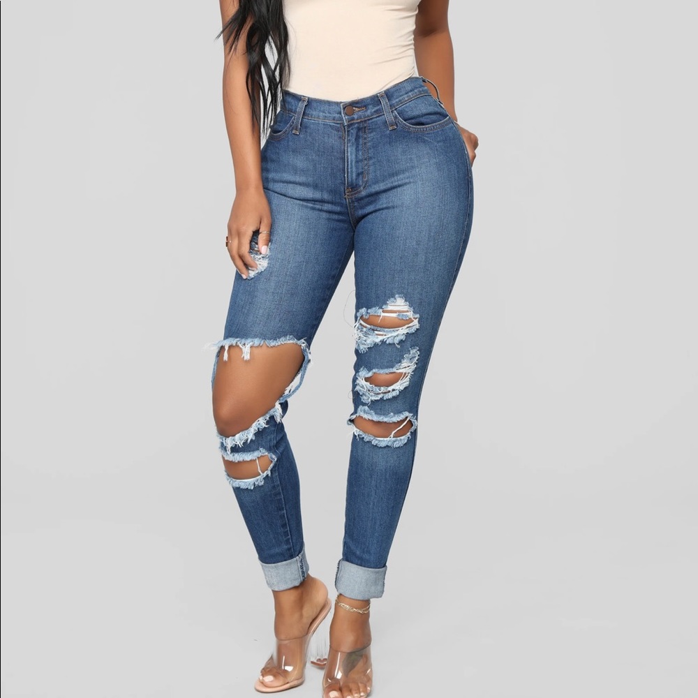 Fashion Nova Beach Bum Distressed Jeans